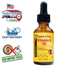 100 Organic  Pure Vitamin E Oil  Full-Spectrum D-Alpha Tocopherol, 1 Fl Oz