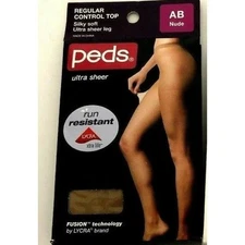 *Peds Regular Control Top Pantyhose Nylon Silky Soft Ultra SheerLeg Lycra Fusion