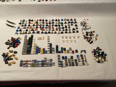 Lego, Minifigures Parts, Legs, Torso, Arms, Hair, Helmets, Chest Armor, Accessories
