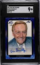 2021 Leaf Art of Sport Vin Scully Autograph NAVY /6 AUTO SGC 9 MINT