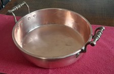 Vintage Copper Jam Preserve Pan With Ornate Brass Handles 13" Diameter