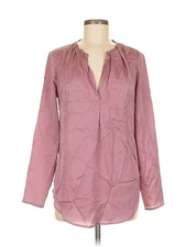 H By Halston Women Pink Long Sleeve Blouse 8