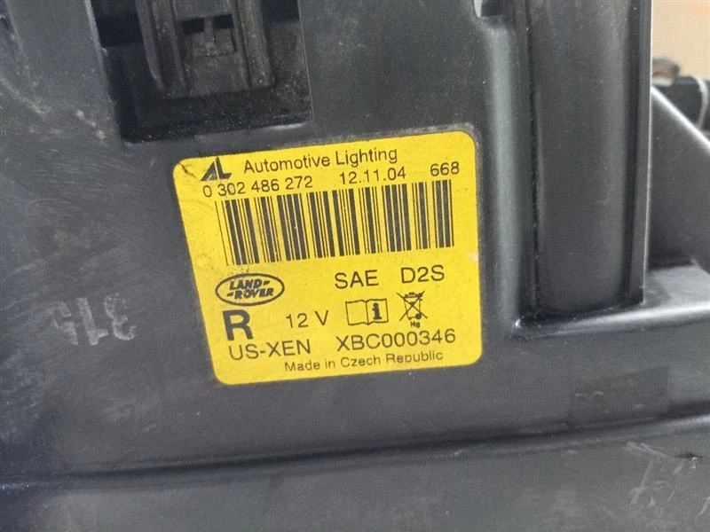 Passenger Headlight Xenon HID Fits 03-05 RANGE ROVER 178344 - Image 3 of 4