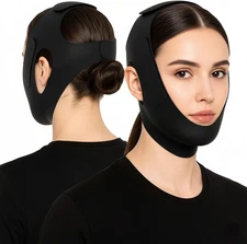 Chin Strap for Sleeping and Snoring - Black anti Snoring Device for Men and Wome