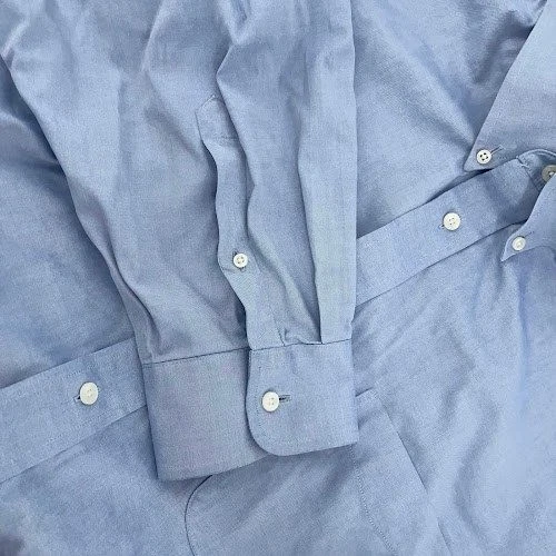 Roundtree and Yorke Gold Label Button Down Shirt Mens 20 35 BIG Blue Cotton - Image 4 of 4