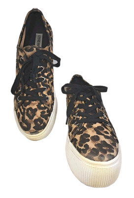 Steve Madden Women s Emmi Leopard Print Platform Sneakers Size 10 M Lace Up