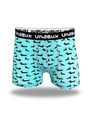 UnaBux Herren Boxer BLACK WHITE RABBIT