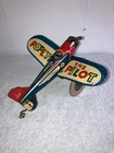 MARX ( MAR ) POPEYE THE PILOT TIN TOY PLANE ORIGINAL. NEEDS RESTORATION.