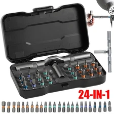 25PCS 24 in 1 Magnetic Screwdriver Head Set PC Phone Electronics Repair Tool Kit