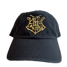 Harry Potter Black Gold Embroidered Adjustable Hat