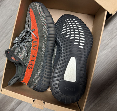 adidas Yeezy Boost 350 V2 Carbon Beluga Gray Orange Low Top Sneaker 2023 HQ7045