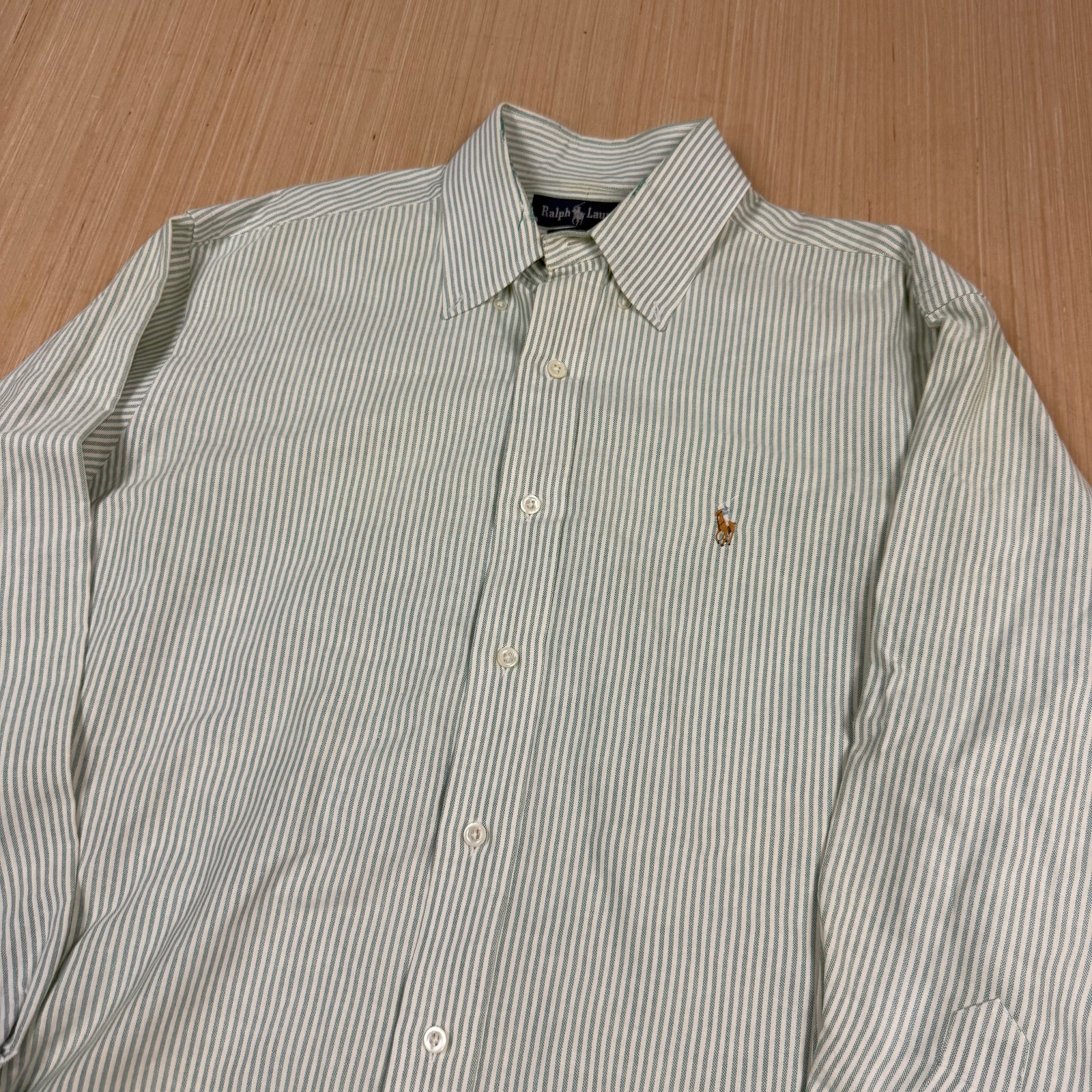 Polo Ralph Lauren Vintage Striped Oxford Shirt Hickory ivy trad 16.5-32 XL