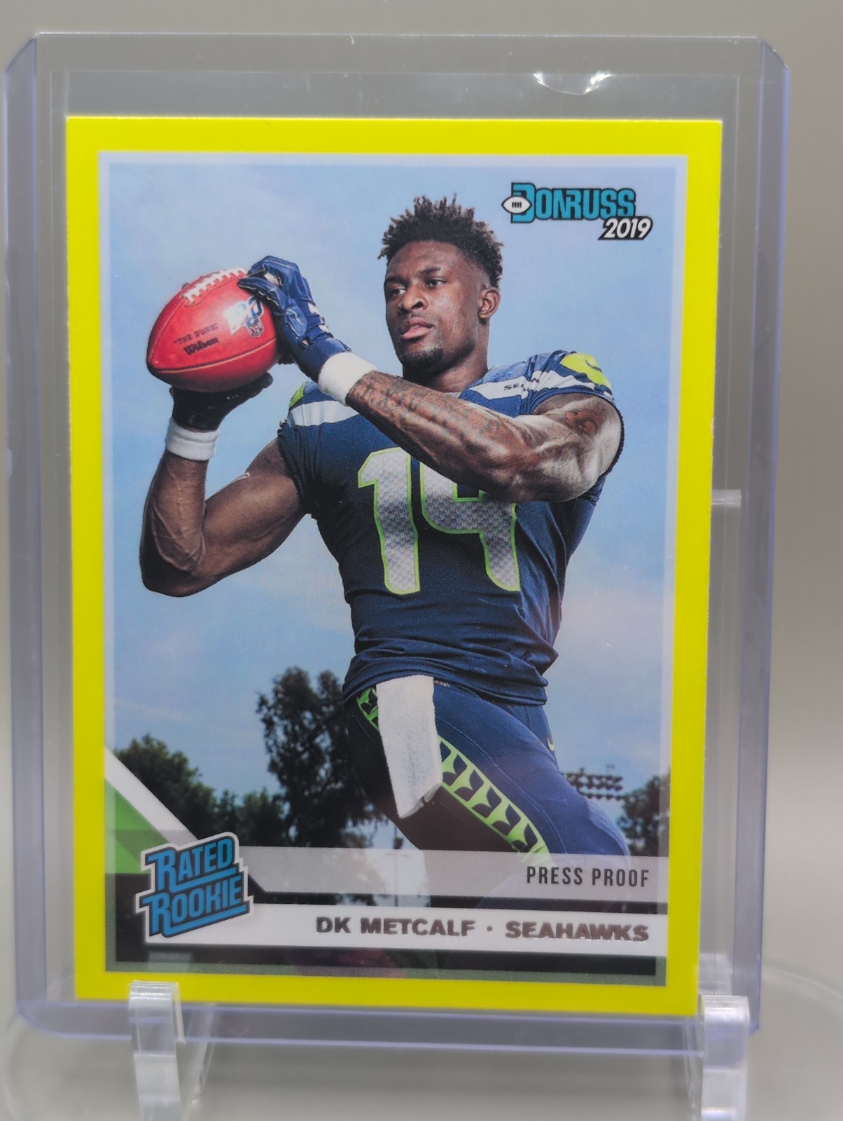 2019 Panini Donruss - Rated Rookie DK Metcalf #313 Press Proof Yellow (RC)