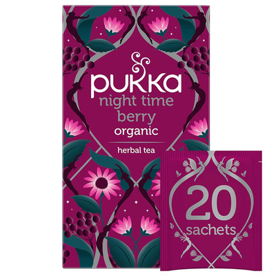 Organic Night Time Berry Herbal Tea with Chamomile, Echinacea, and Elderberry, C