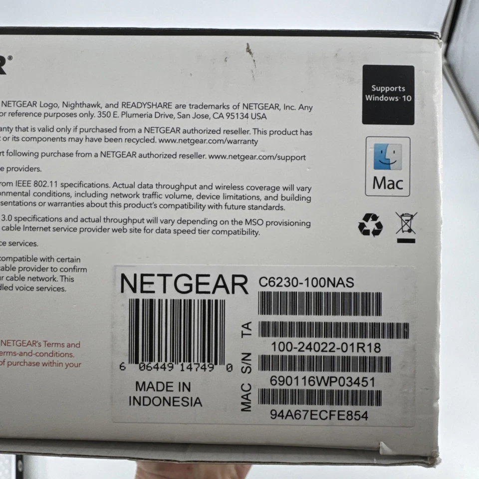 NETGEAR DOCSIS 3.0 1.2Gbps Two-in-one Cable Modem + WiFi Router (C6230-100NAS) - Image 2 of 2