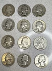 Washington Quarter Silver 25C 1946-1949 Circulated Lot of 12 Coins