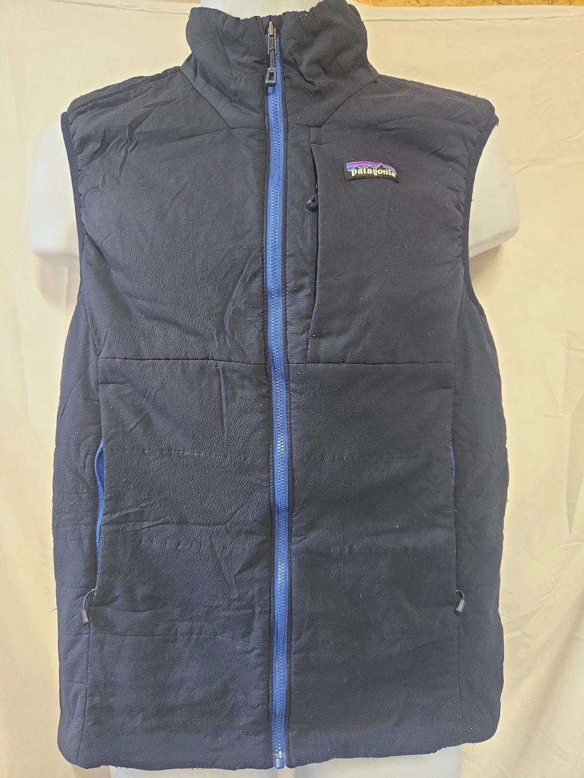 Patagonia Nano Air Mens Vest Blue Insulated Nylon Full-zip Medium Outdoor 84271