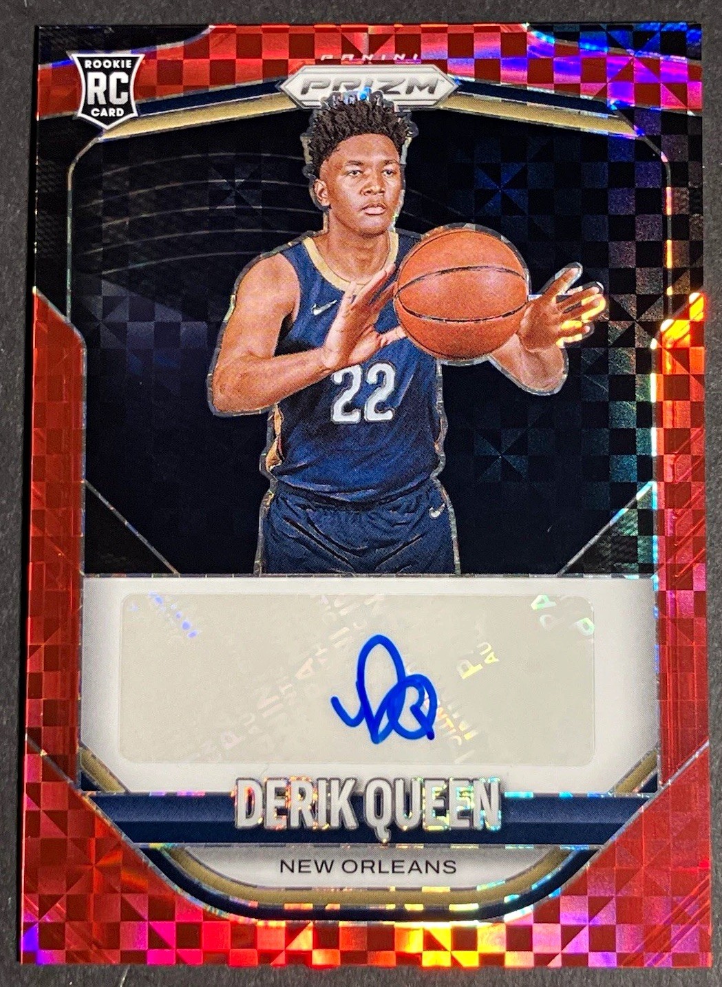 2025-26 Panini Prizm #PA-QUE Derik Queen Red Power Prizm Rookie Auto /75 
