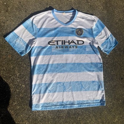 【希少】マンチェスター・シティ 91-93 Manchester City 93:20 Anniversary Pre-Match Jersey - White/Blue