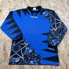 Vintage 1980s 1990s Reusch Goalkeeper Shirt Jersey Long Sleeve Abstract Blue M