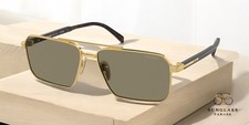 PRADA PR A57S 5AK90F Gold Light Brown 58 mm Men's Sunglasses