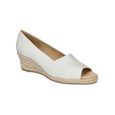 Women's Easy Street Jasper Super Flex Espadrille Sandals White Thai Silk