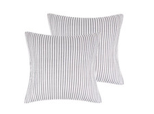 Levtex Tobago Stripe Reversible FULL / QUEEN Quilt Pillowshams Set Charcoal