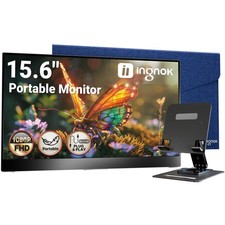 Portable Monitor, Ultra Slim 15.6 Inch FHD IPS Laptop Screen Extender with Ad...