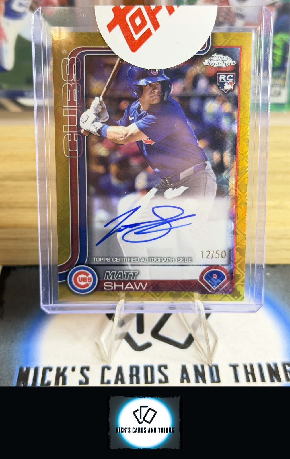 2025 Topps Chrome Logofractor Edition #RA-MS Matt Shaw Rookie Auto Gold #/50