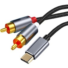USB C to RCA Audio Cable Braided 4FT New