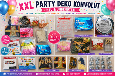 Geburtstag Ballons Großes Partydeko Set  Banner Girlanden Deko Konvolut Neu