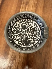 Antique Ashtray Metal and Porcelain Made in Japan Heavy Unique Cigar/smoke Tray
