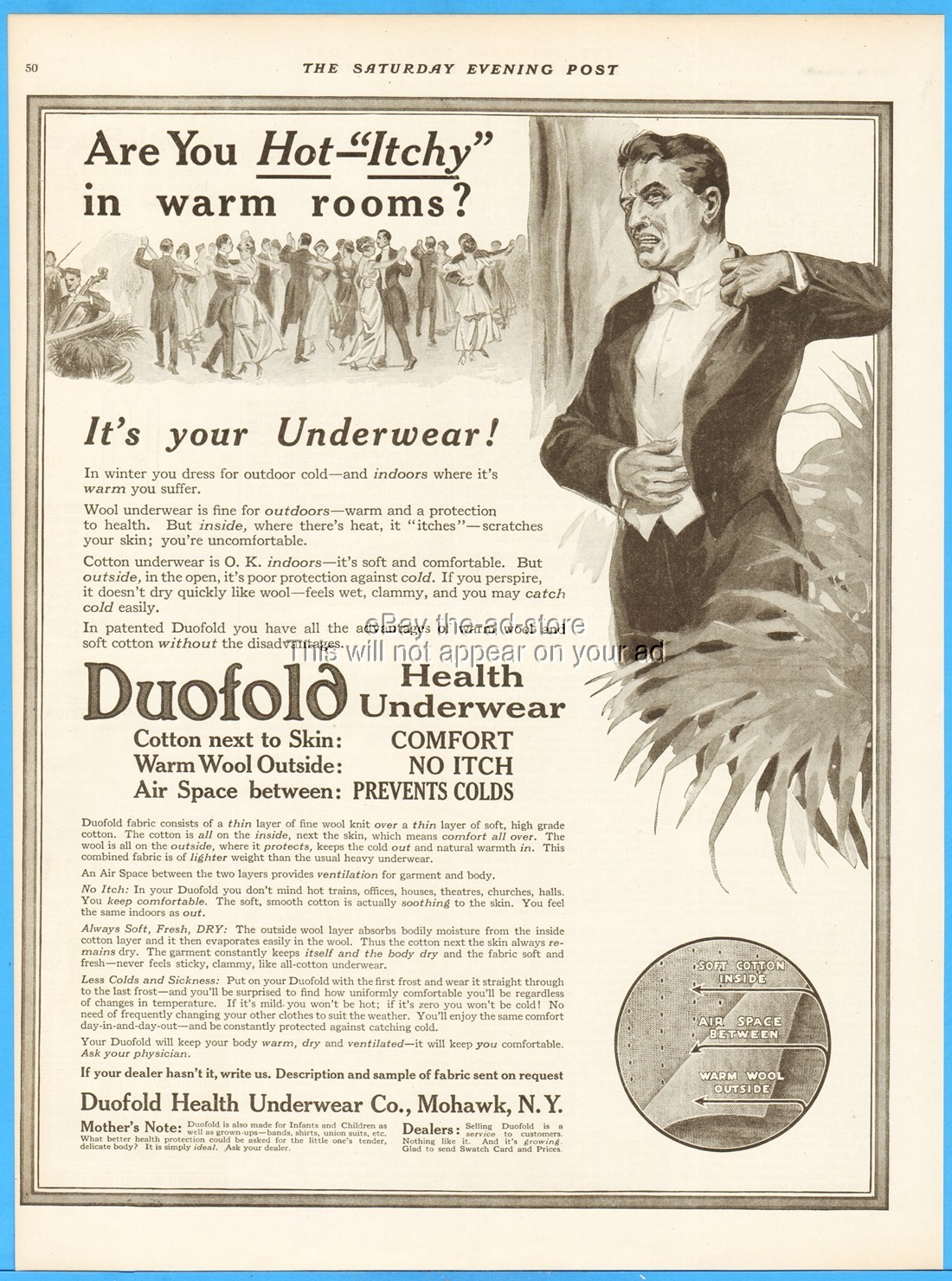 1917 Duofold Health Underwear Mohawk NY Men's Union Suit Hot