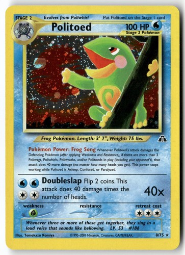 POLITOED 8/75 RARE NEO DISCOVERY POKEMON UNLIMITED HOLO NM/LP+