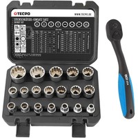 Tecpo SteckschlÜSsel Satz 1/2 Zoll Werkzeug Vielzahn NÜSse + BGS Ratsche