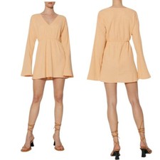 ASOS Something New Chrissy Long Sleeve Minidress Orange Size Small NWOT $82 MSRP