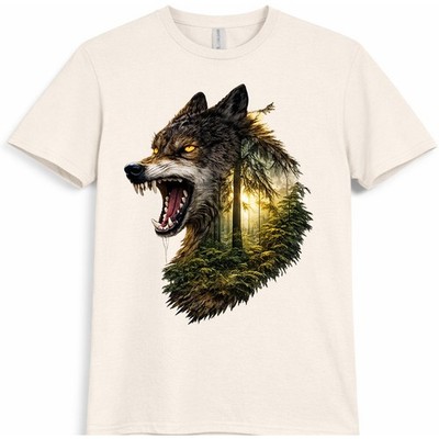 Wolf T-Shirt Fierce Forest Wildlife Natur Grafik Tiergeist Tee