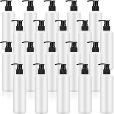 Thyle 8oz Pump Dispenser Bottles (20pcs) - Bulk Refillable Container, Black