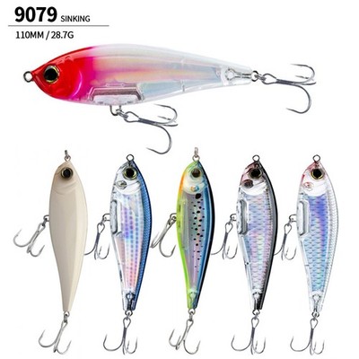 2pcs Fishing Pencil Lure Popper Hard Bait Sinking Fishing Lures 11cm/28.7g