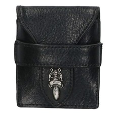 Chrome Hearts Dagger Charm Case Leather Black x Silver Men's Used