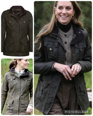 BNWT Barbour Lightweight Winter Defence Wax Jacket Olive Kate Middleton Uk8 US4
