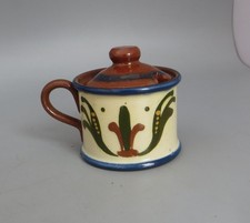 Watcombe Torquay Devon Motto Ware Scandy Mustard Pot & Lid I Improve everything