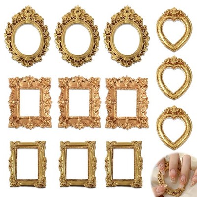 12PCS Vintage Mini Picture Frames,Small Gold Frames,Mini Frames for Crafts,An...