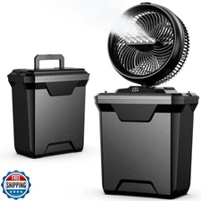 xasla Camping Misting Fan, 10-Inch Cooling Fan 20000mAh Battery, 3 Mist Level