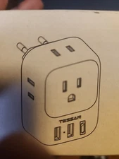 European Travel Plug Adapter USB C, TESSAN International Plug Adapter with 4 AC