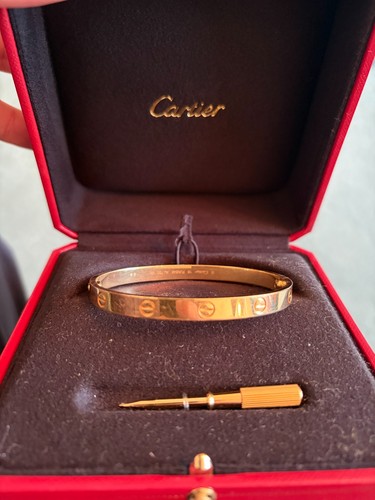 Cartier Love Bracelet in Yellow Gold Size 19 with Box & Papers