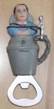 Harry Houdini, magician character beer openers, one