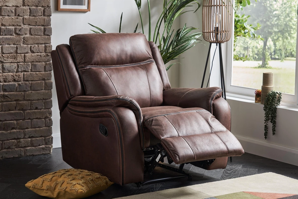 ScS Endurance Mason Rosemary Brown Black Manual Recliner Chair RRP 879.99
