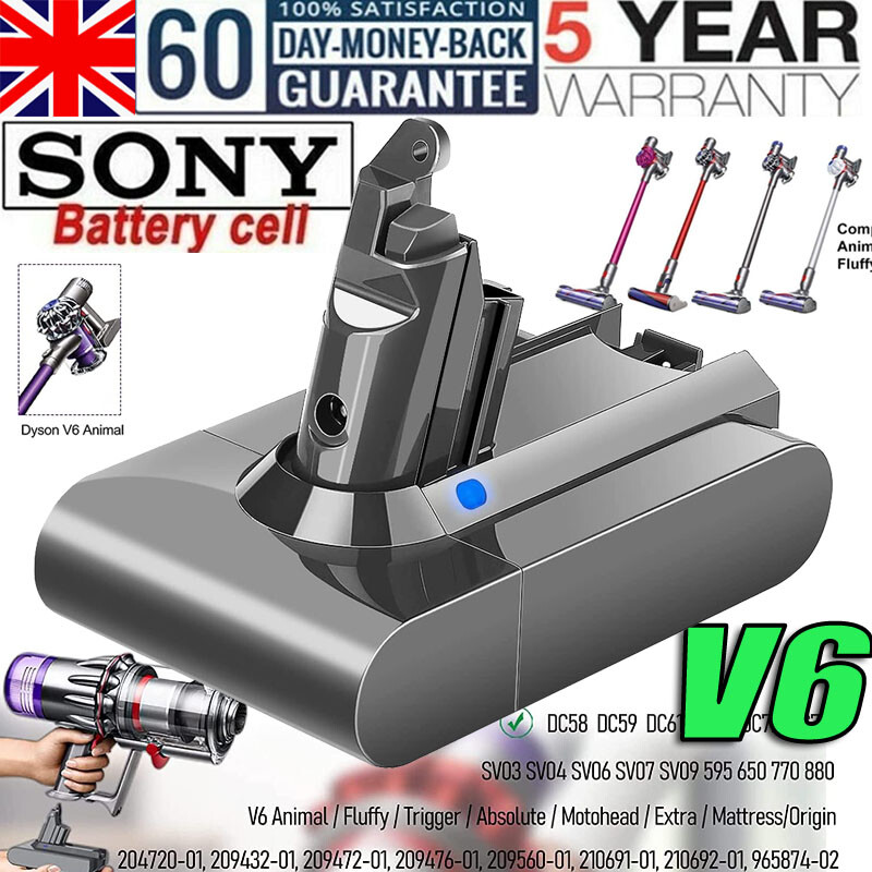 For Dyson V6 Animal Battery DC58 DC61 DC62 DC72 Absolute SV03 SV05 09 96587402 eBay