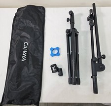 CAHAYA Tripod Microphone Stand Boom Arm Floor W/ 2 Mic Clips, Ring Bag